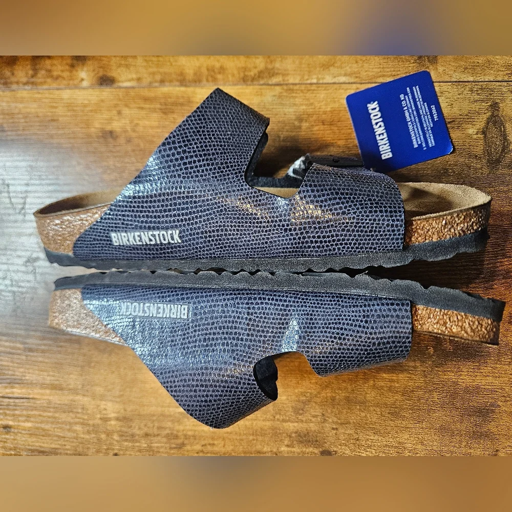 Birkenstock 38 EU 7 US Arizona Magical Metallic Midnight Sandals NEW No Box - Picture 7 of 12
